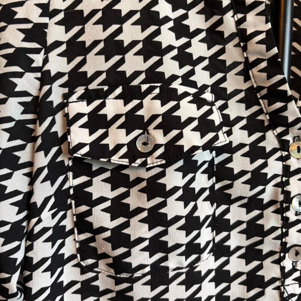 41 Hawthorn Houndstooth Blouse black & white - Picture 2 of 8